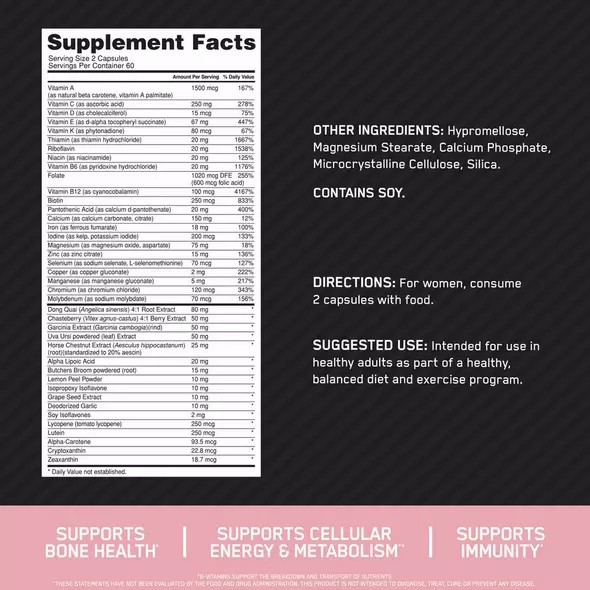 Optimum Nutrition OPTI-WOMEN® Multivitamine Tablets 120 Capsules (60 Servings) Norge | BFHJC8672
